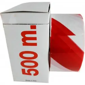 Afzetlint 500m. rood/wit