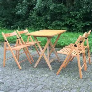 bistro set, 1 klaptafel met 4 klapstoelen