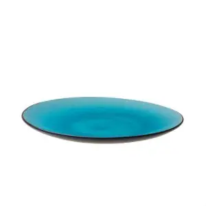 Bord 21 cm turquois/mat zwart