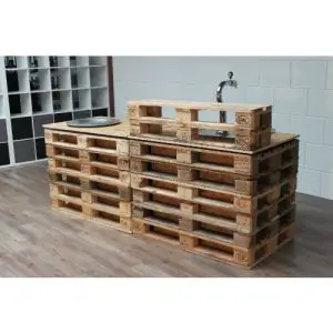 Buffetbar 'Pallet'120x 80 x 89,5cm met David tap 2