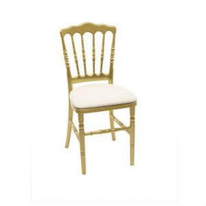 Gouden franse stoel met witte zitting