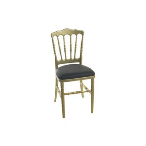 Gouden franse stoel met zwarte zitting