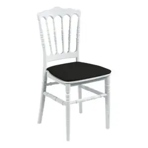 Wedding chair Napoleon met zwarte zitting